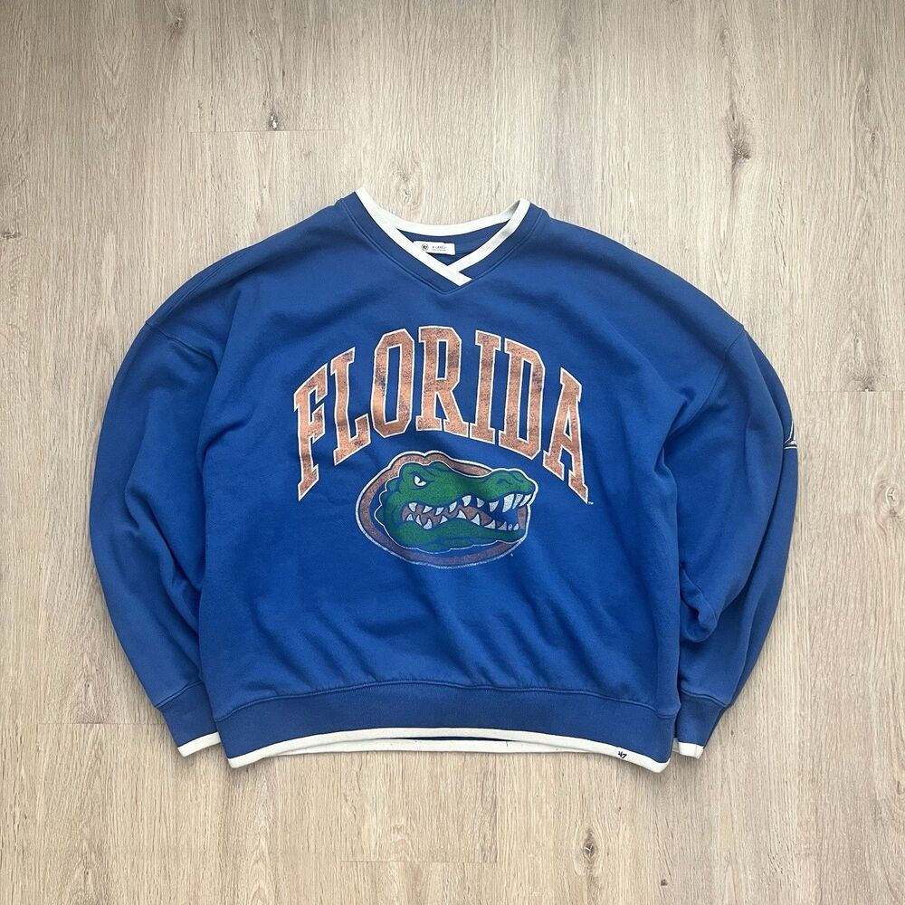Florida Gators Sweatshirt Mens XL Blue '47 Fleece NCAA Football Crewneck
